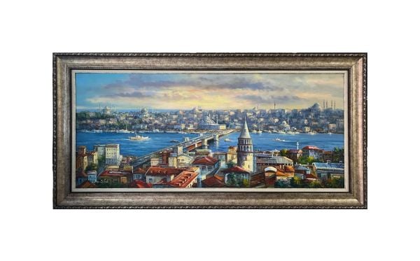 İstanbul Manzara Yağlıboya Tablo 90x120 cm