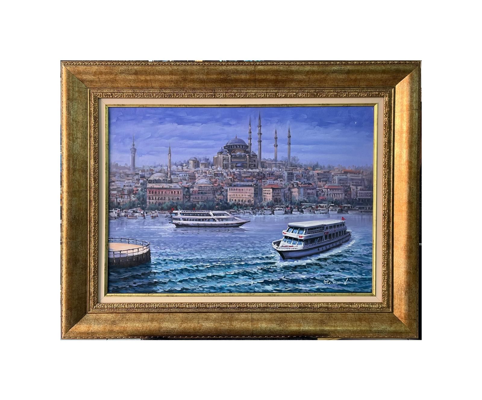 İstanbul Manzarası Yağlıboya Tablo 73x93 cm