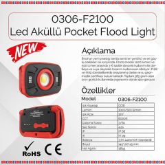 Brio Led Akülü Lamba Flood Light 1000L