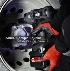 Brio Akülü Somun Sökme Çift Akülü 1/2 1600 Nm 21V - 6.0AH 3,7 Kg