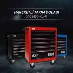 Brio Hareketli Takım Dolabı 6 Çekmece Xl 256 Parça Kırmızı Dolu