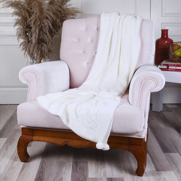 Ta11002 Örgü Koltuk Şalı EKRU