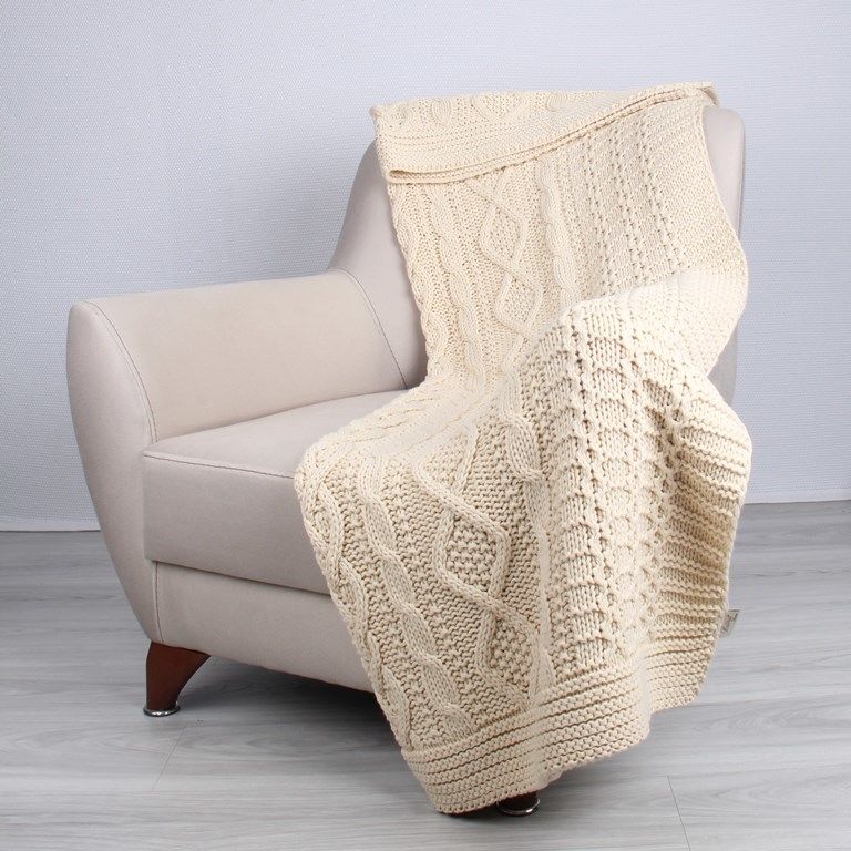 Ta14017 Örgü Koltuk Şalı Naturel