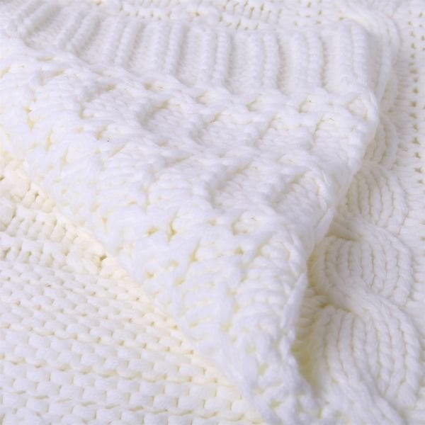 Ta14017 Örgü Koltuk Şalı Ekru