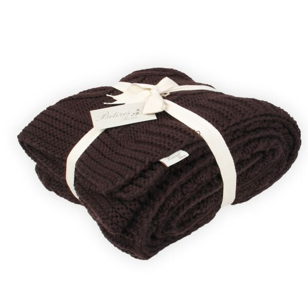 Ta14018 Örgü Koltuk Şalı Kahve