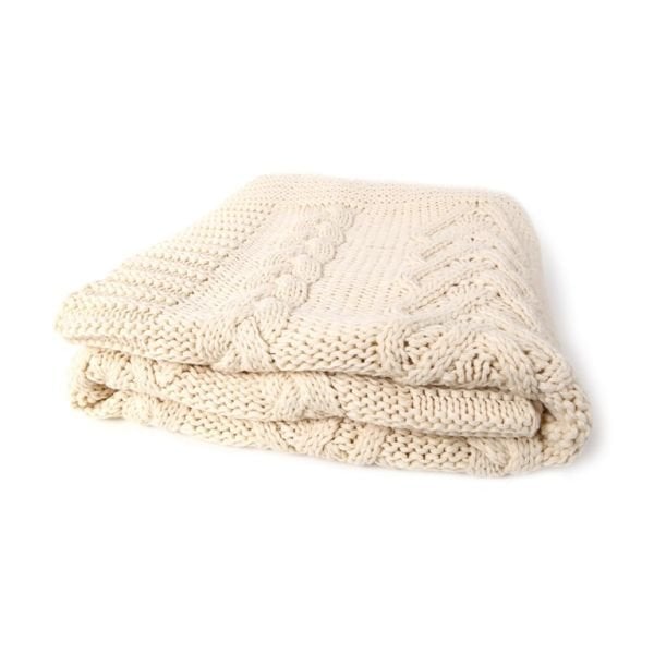 Ta14018 Örgü Koltuk Şalı Naturel