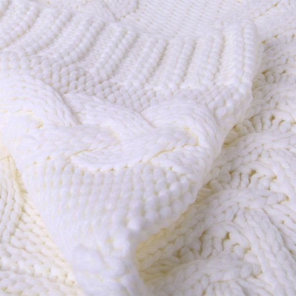 Ta14018 Örgü Koltuk Şalı Ekru