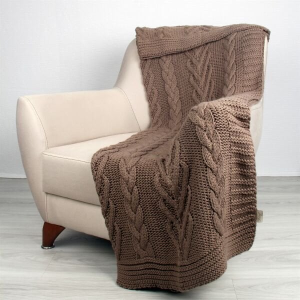 Ta14018 Örgü Koltuk Şalı Moka