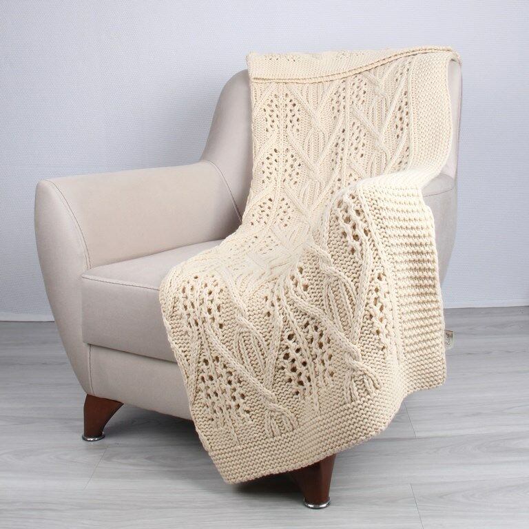 TA14019 Örgü Koltuk Şalı Naturel