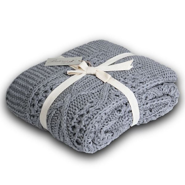 TA14019 Örgü Koltuk Şalı Gri