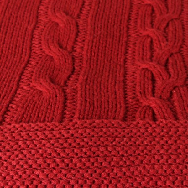 TA15003 Örgü Koltuk Şalı Şarap