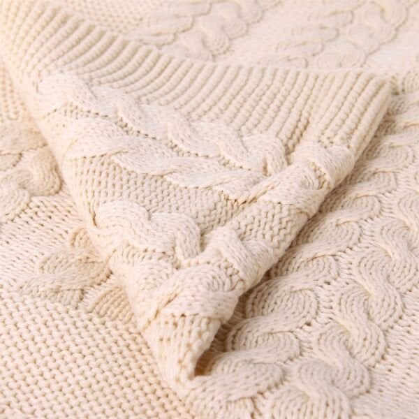 Ta15005 Örgü Koltuk Şalı NATUREL