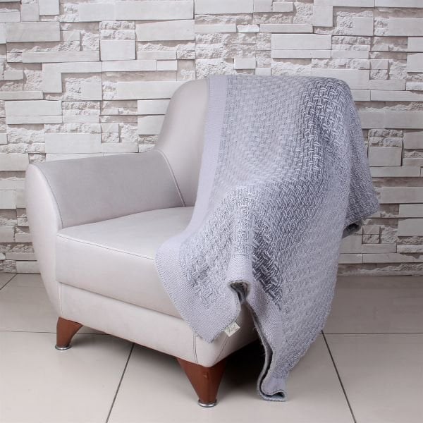 TA15009 Örgü Koltuk Şalı Gri