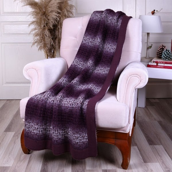 TA15009 Örgü Koltuk Şalı Mürdüm - Mor