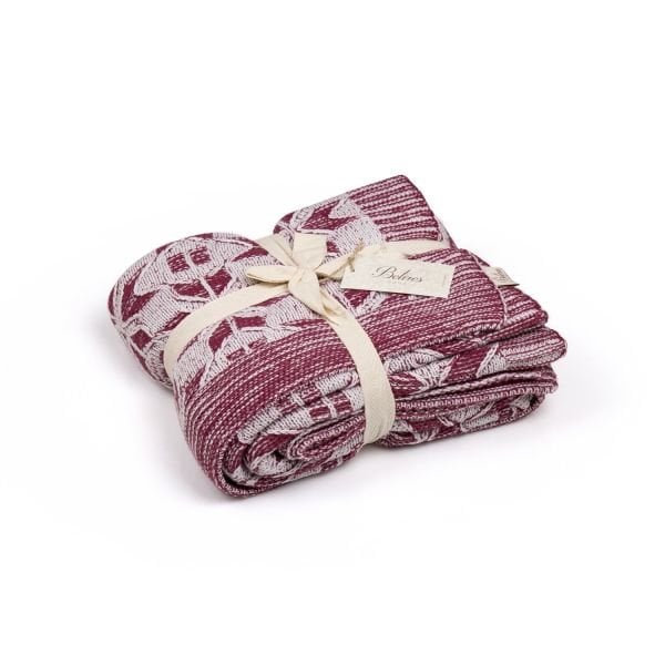 TA16016 Örgü Koltuk Şalı Şarap