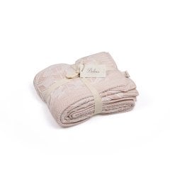 TA16016 Örgü Koltuk Şalı Pudra