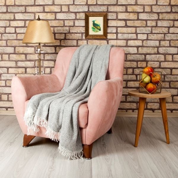 Ta17511 Örgü Koltuk Şalı Bej