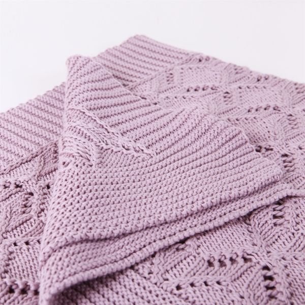 Tp12014 Örgü Koltuk Şalı Pudra