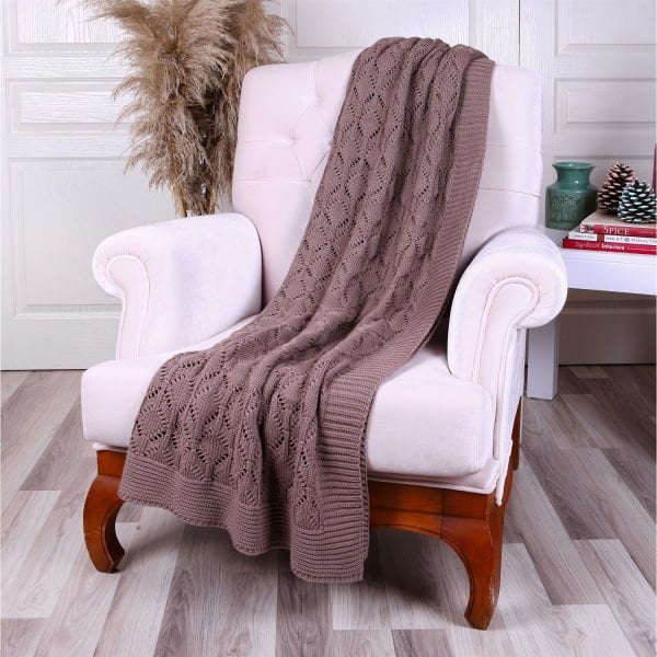 Tp12014 Örgü Koltuk Şalı Moka