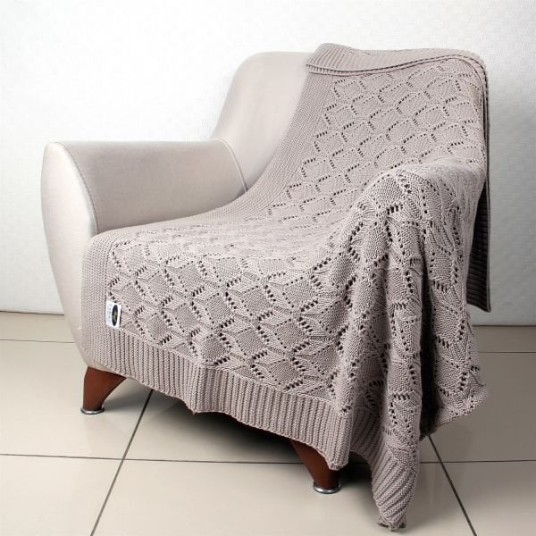 Tp12014 Örgü Koltuk Şalı Bej