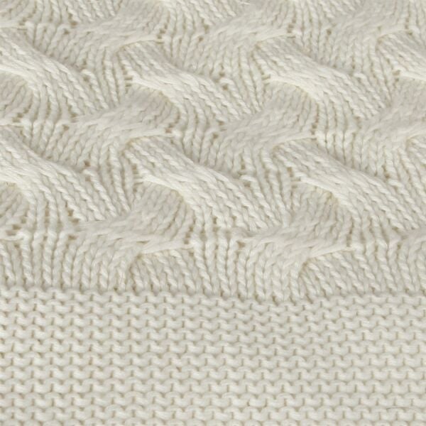 Örgü Koltuk Şalı Ekru