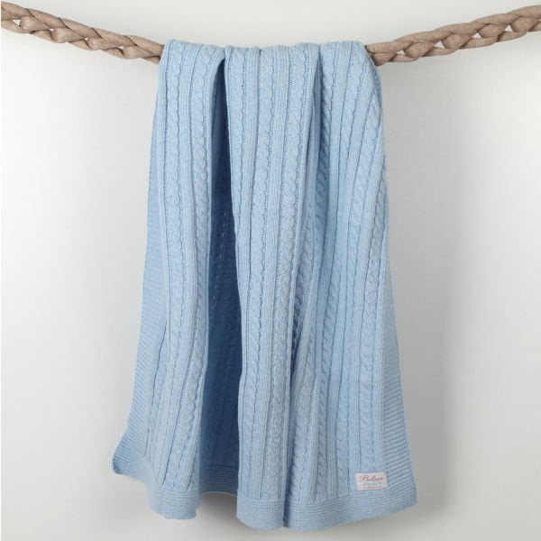 BB15003 Örgü Bebek Battaniye Mavi