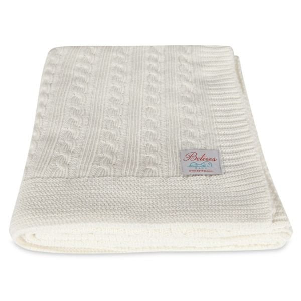 Bb15003 Örgü Bebek Battaniye Ekru