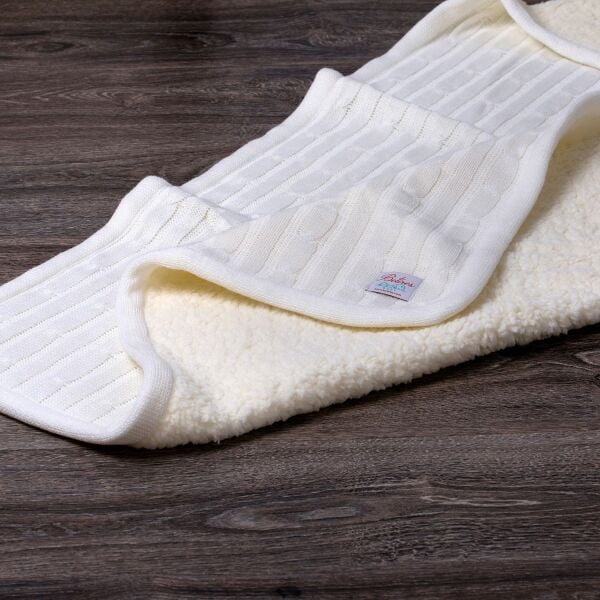 Bb16005 Örgü Bebek Battaniye Ekru