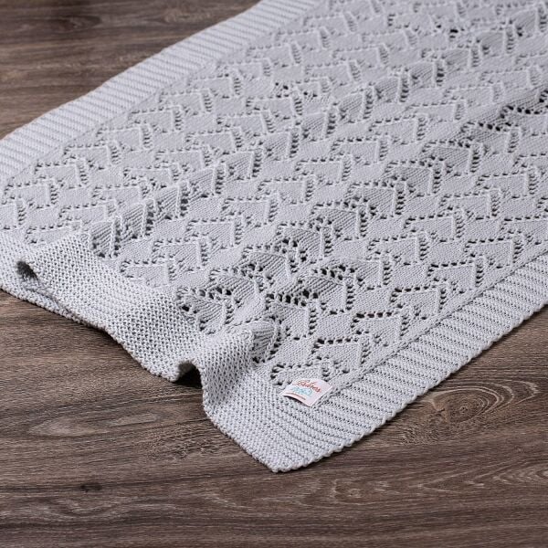 Bb16006 Örgü Bebek Battaniye Mavi