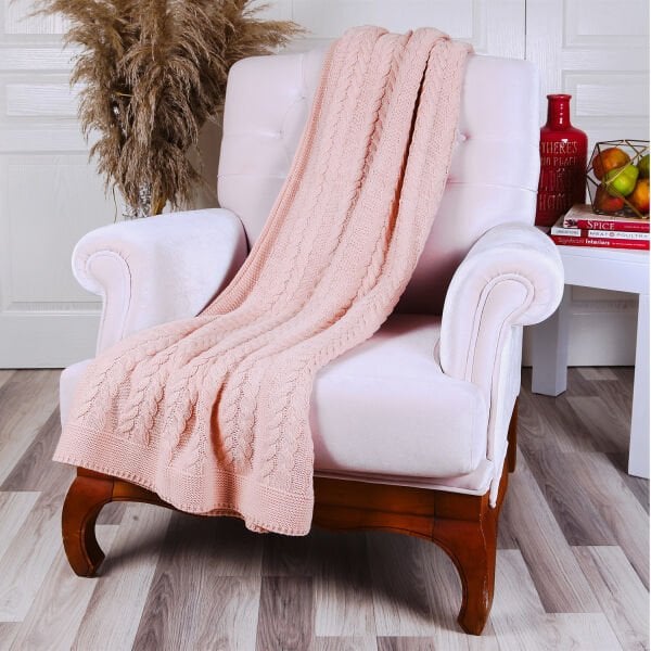 Ta15005 Örgü Koltuk Şalı PUDRA