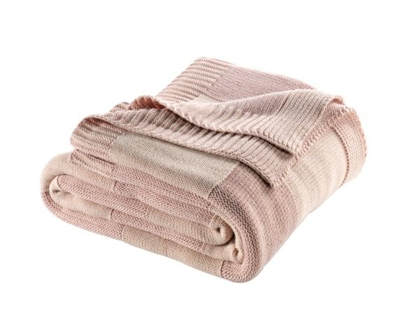 Ca18002 Örgü Battaniye Pudra