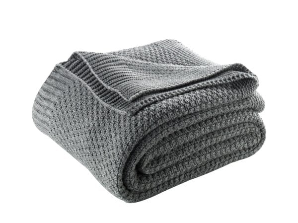 Ca18014 Örgü Battaniye Gri