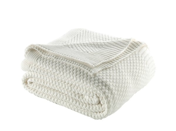 Ca18014 Örgü Battaniye Naturel