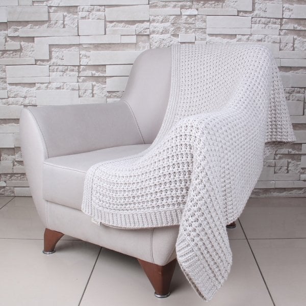 Tal15004 Lambswool Örgü Koltuk Şalı / Throw