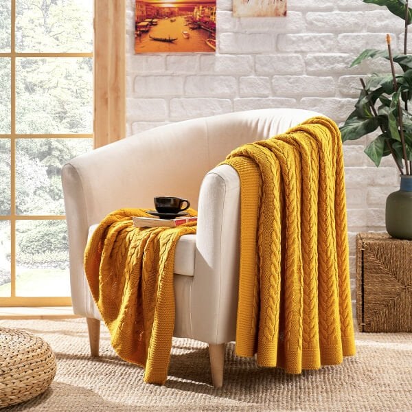 Ta15005 Örgü Koltuk Şalı HARDAL