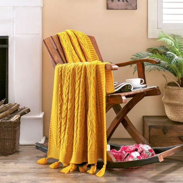 Ta13002 Örgü Koltuk Şalı HARDAL