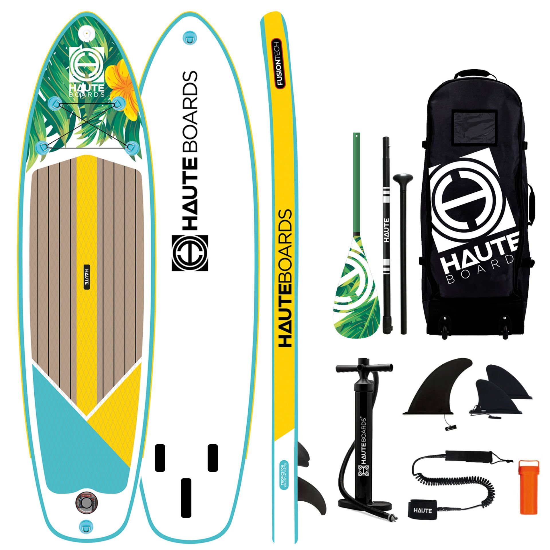 Tropics 10'6 Sarı Şişme Sup Paddle Board (Kürek Sörfü) - Full Paket