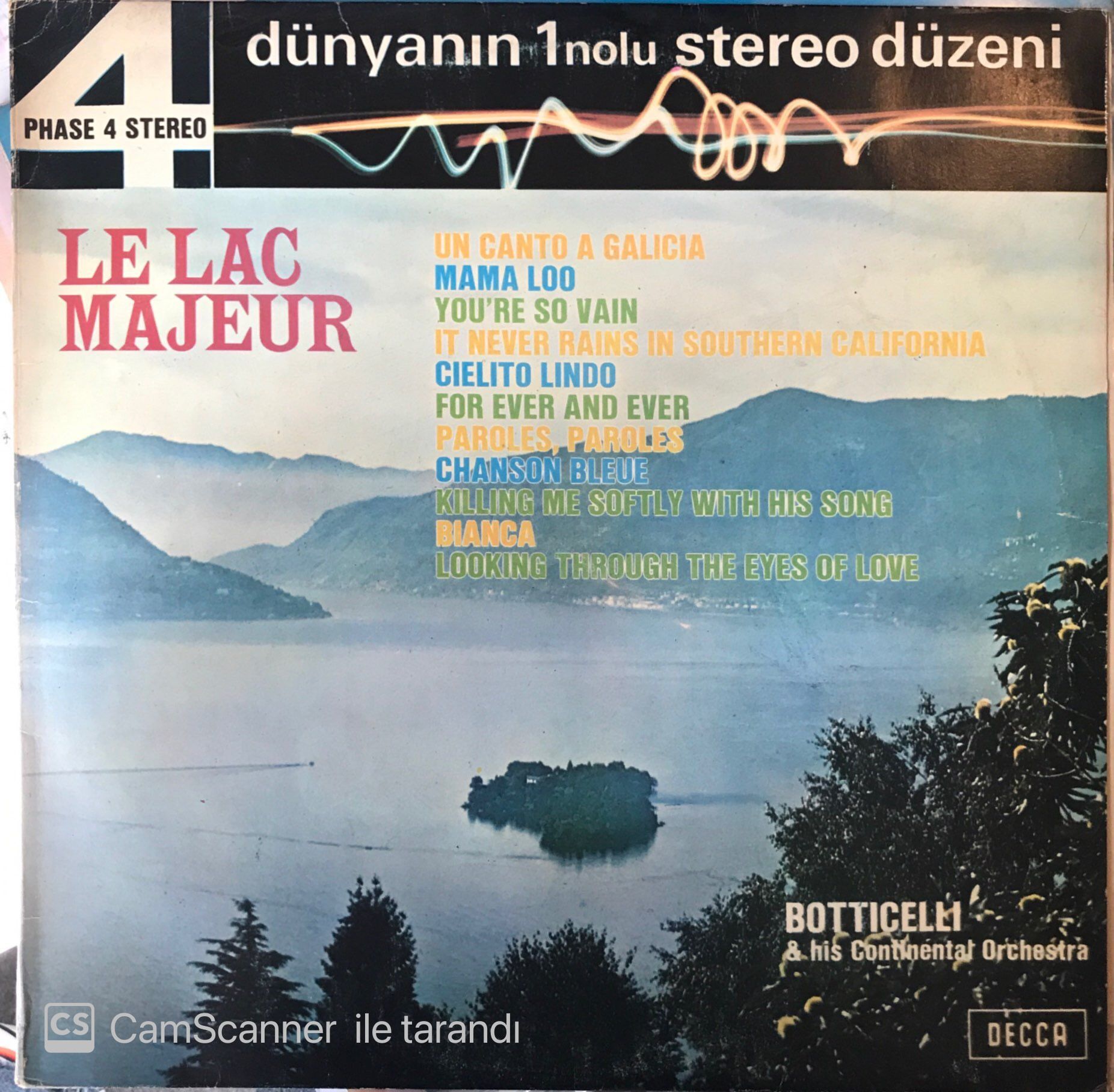 Le Lac Majeur - Botticelli & His Continental Orchestra LP