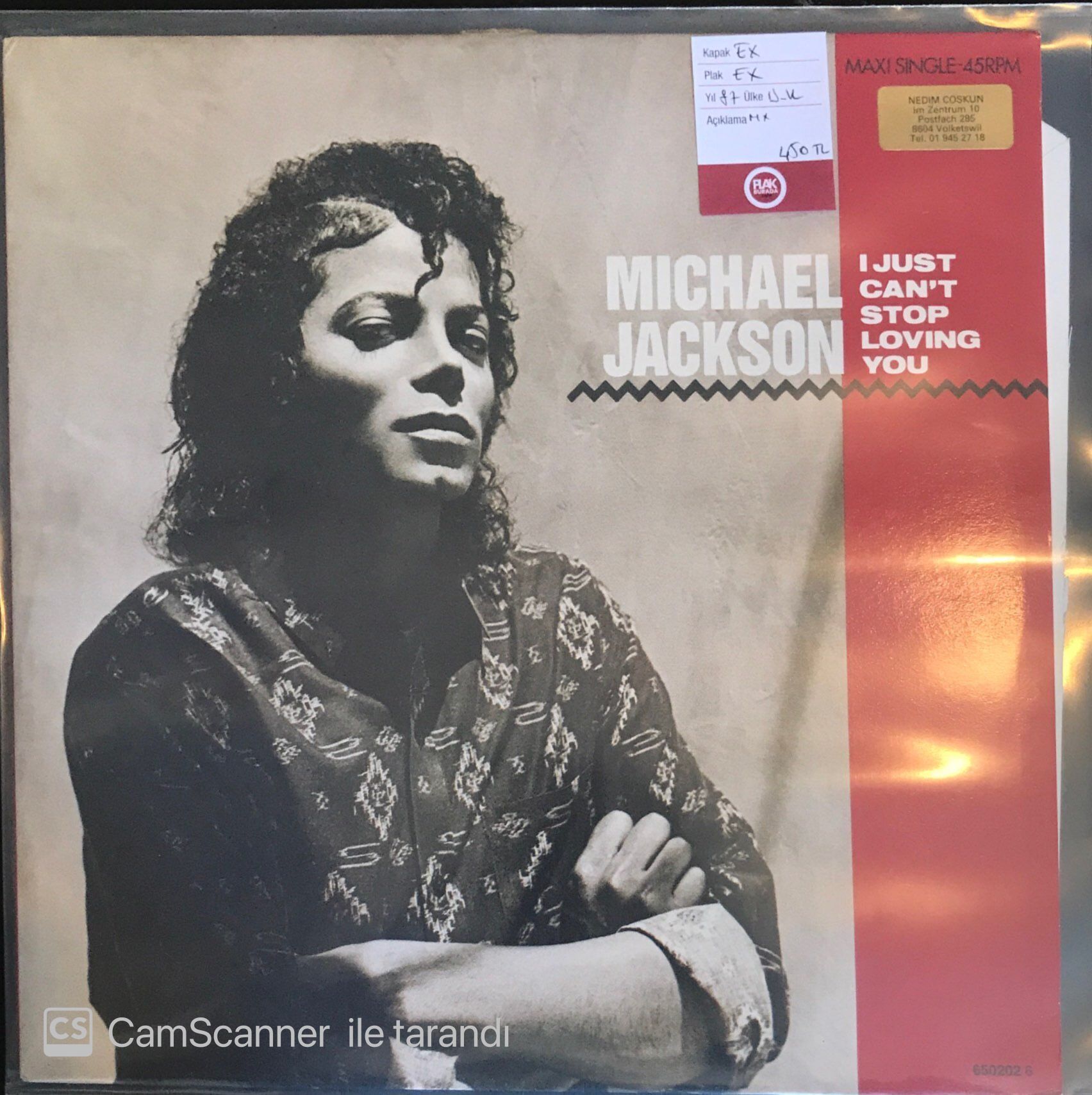 Michael Jackson - I Just Can't Stop Loving You  12' Maxi Single