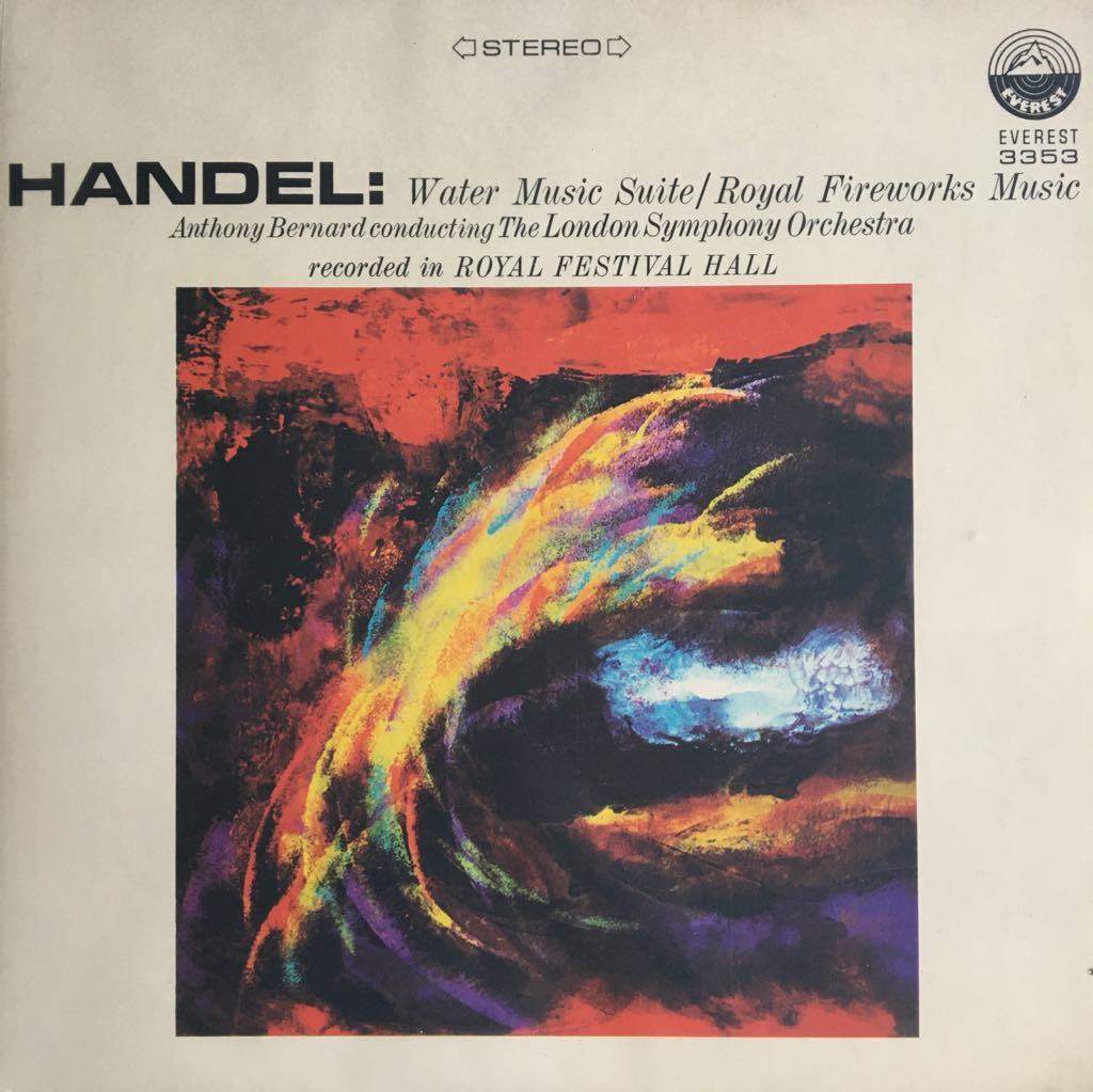 Handel Anthony Bernard Conducting The London Symphony Orchestra ‎ Water Music Suite / Royal Fireworks Music LP