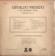 Vida Mia Osvaldo Fresedo Y Su Orquesta Tipica Volumen No 6 LP