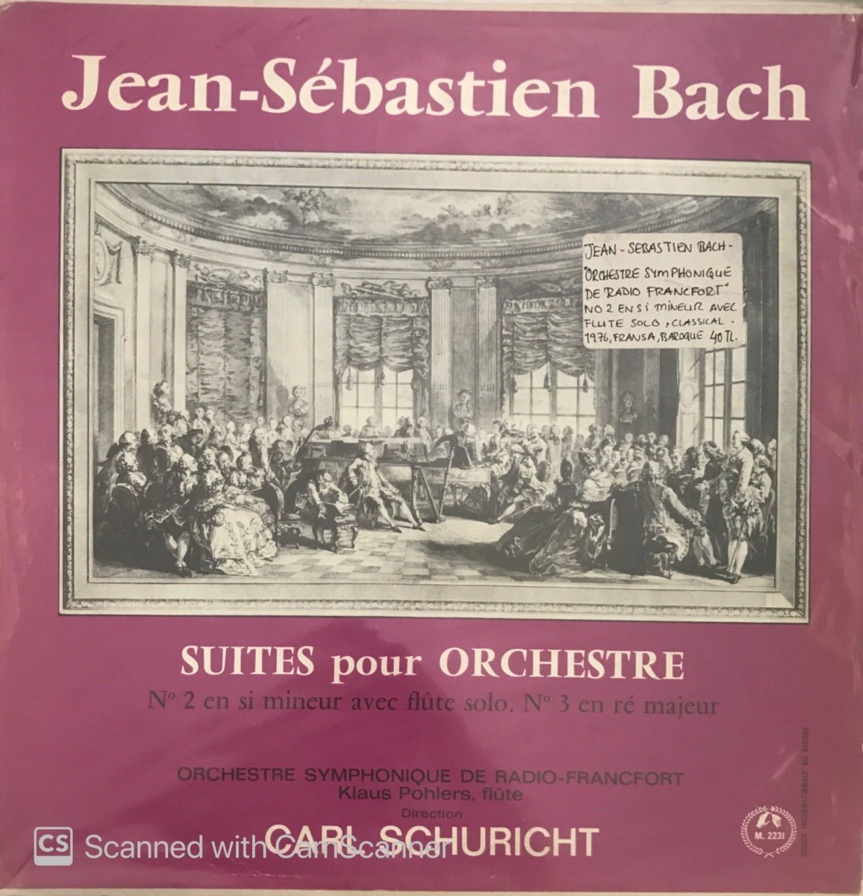 Jean Sebastien Bach Orchestre Symphonique De Radio Francfort LP