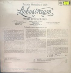 Favorite Melodies Of Liszt Liebestraum Dream Of Love Philippe Entremont Piano LP