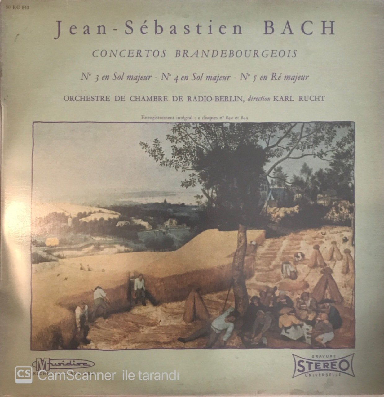 Jean-Sebastian Bach Concertos Brandebourgeois LP