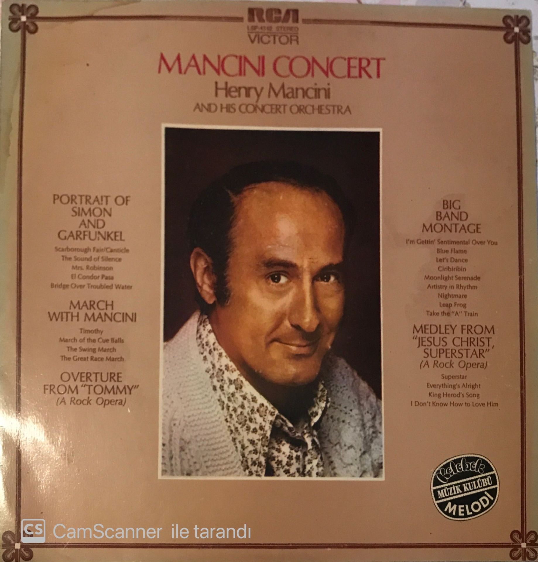 Henry Mancini and His Orchestra Mancini Concert LP