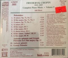 Fryderyk Chopin Polonaises 2 Idil Biret Volume 9 CD