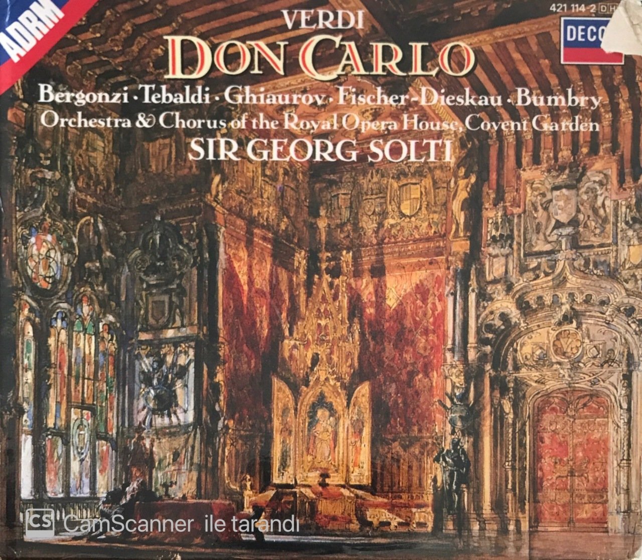 Verdi Don Carlo Bergonzi Tebaldi Ghiaurov Fischer Dieskau Bumbry Solti CD