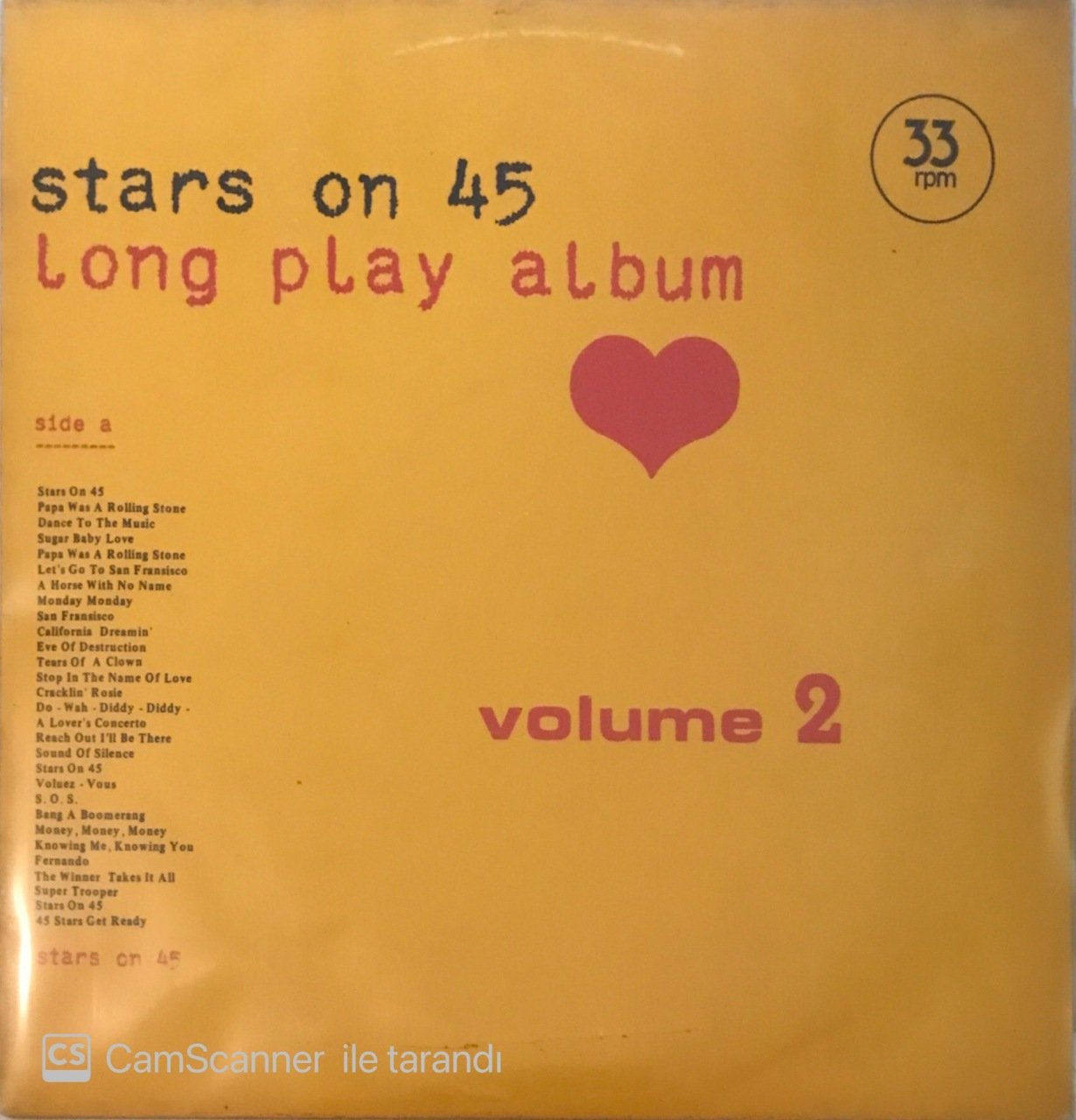 Stars On 45 Long Play Album Volume 2 LP