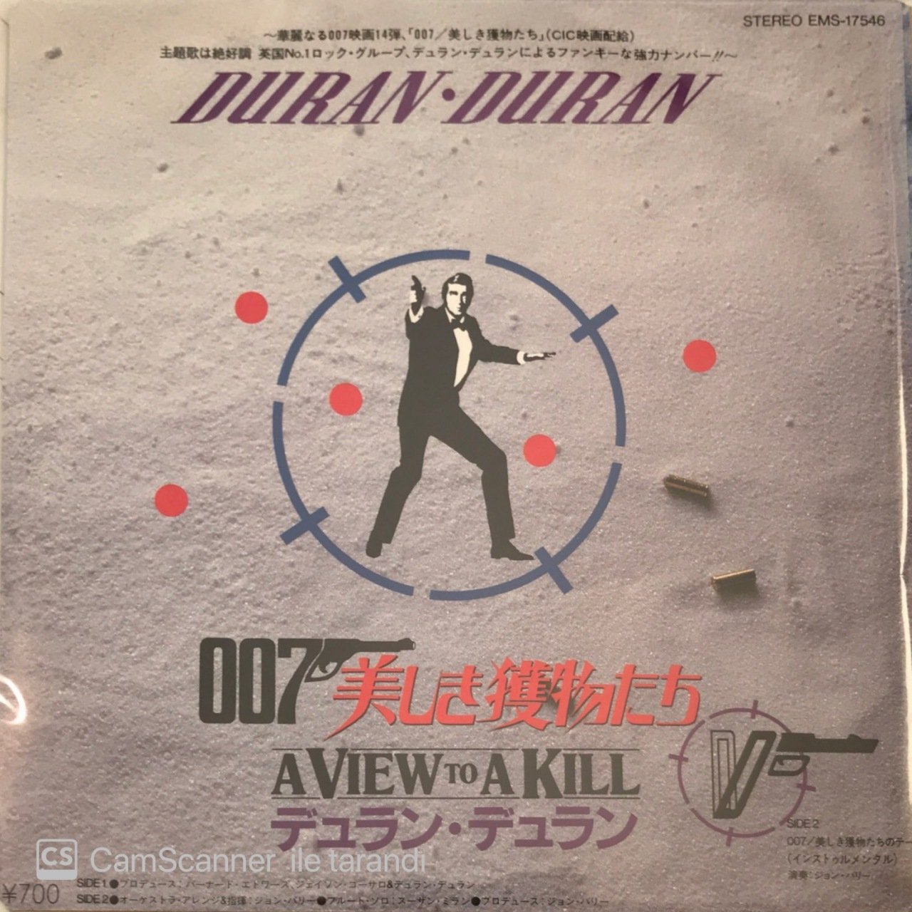 John Barry Duran Duran A View To A Kill Japon Baskı 45lik