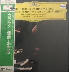 Herbert Von Karajan Beethoven Symphony No 5 - Schubert Symphony No 8 Japon Baskı LP